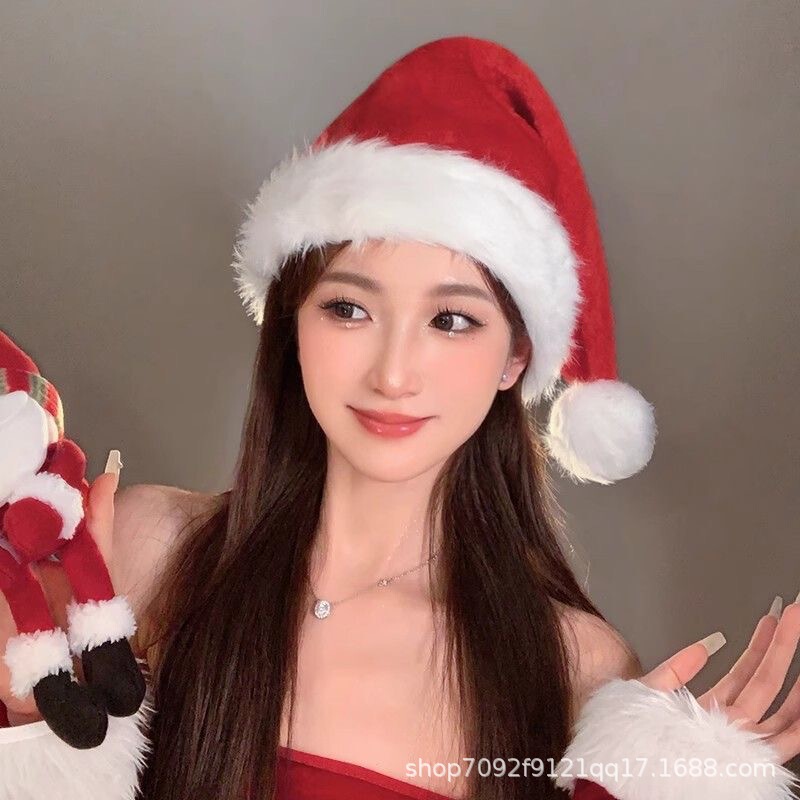 Stuffed Christmas Hat Children Adult Stuffed Hat Santa Claus Gift Gift Christmas Party Decorations