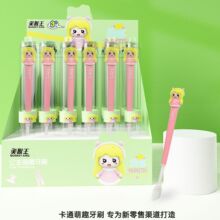 新品儿童牙刷10款卡通形象 圆管旅行装软毛牙刷 可拔玩具头单支装