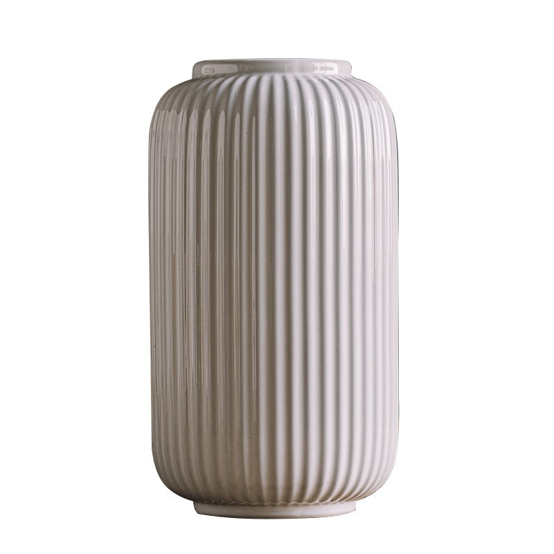 Arreglo floral de estilo nórdico nuevo estilo chino patrón vertical arreglo de flores de cerámica flor acuática flor seca decoración florero al por mayor