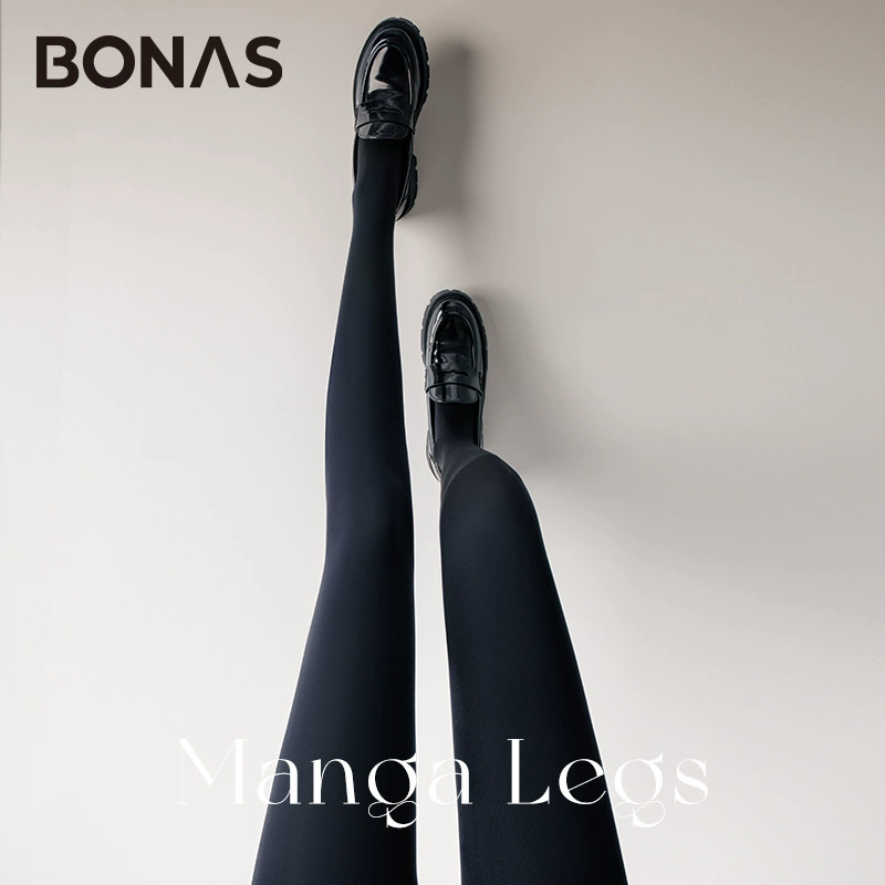 Черные женские леггинсы Bonas, осенние и зимние утолщенные колготки с флисовой подкладкой, легкие компрессионные утягивающие черные колготки с высокой талией.