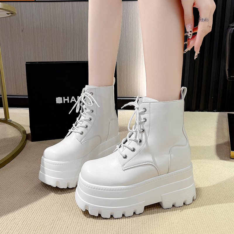 Foreign trade plus size British style martin boots women 2024 autumn and winter new thick bottom increased zipper boots muffin locomotive slimming Foreign trade plus size British style martin boots women 2024 autumn and winter new thick bottom increased zipper boots muffin locomotive slimming