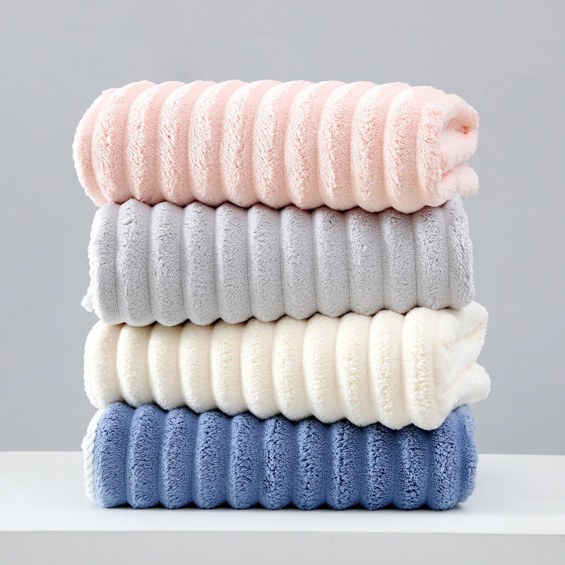 Super soft, quick-drying, ultra-absorbent, fluffy, skin-friendly coral fleece solid color square towel, bath towel for home use, does not shed easily Super soft, quick-drying, ultra-absorbent, fluffy, skin-friendly coral fleece solid color square towel, bath towel for home use, does not shed easily