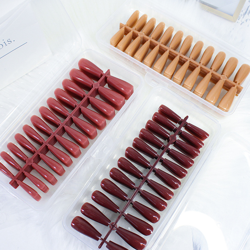 Nuevo 288 unidades en caja de esmalte de uñas tabletas hielo transparente Ballet uñas falsas uñas tabletas pasta completa productos terminados al por mayor