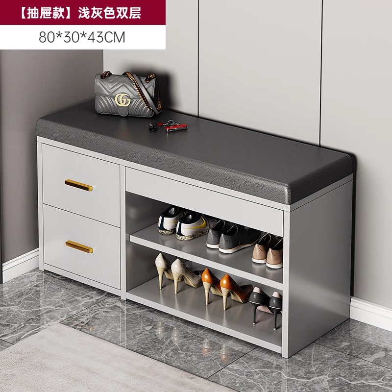 Porta de zapatos multicapa en la puerta del hogar, taburetes de cambio de zapatos nuevos tipos de escaleras interiores atractivos, cabinet de zapatos de lujo.