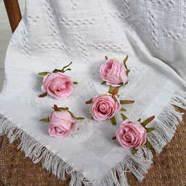 迷你保加利亚玫瑰花头仿真花小饰品装饰花墙制作绢花批发软装花材