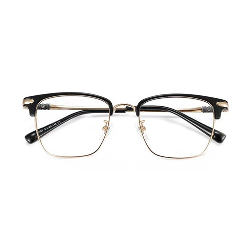 Xiaohongshu square frame eyebrow frame business TR90 men's anti-blue light reading glasses large frame high-end glasses for middle-aged and elderly people
