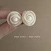 Retro acrylic small design earrings from pearl, French retro style, wholesale