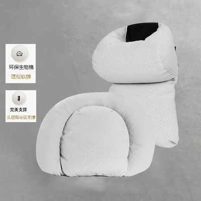 High-End Car Cushion and Lumbar — Car roof lining - 1-set-lumbar-support-double-pressure-relief-headrest-macchiato-breathable-holes