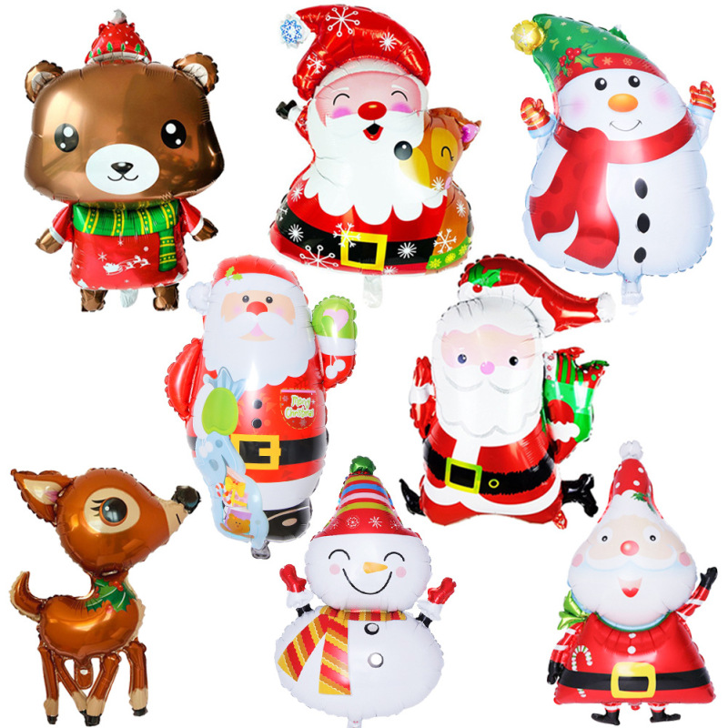 クリスマスシリーズアルミフィルム風船 クリスマスショッピングモール 学校 クリスマスイブパーティー装飾 アルミホイル風船用品|undefined