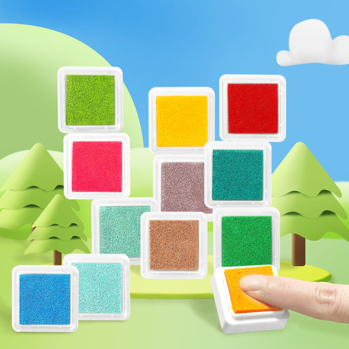 Finger painting graffiti ink pad 3*3cm children's painted square ink pad 24 colors kindergarten palm painting ink pad