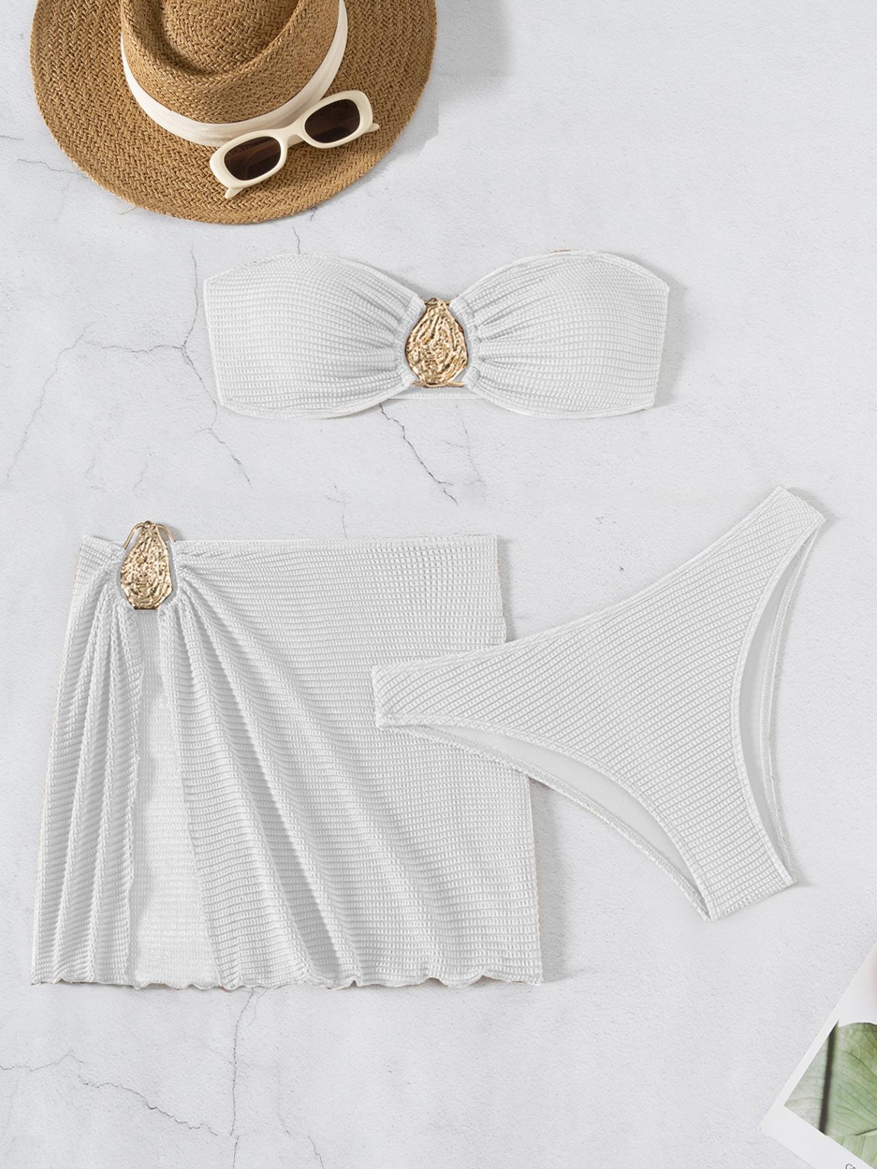 Women's Elegant Sexy Streetwear Solid Color 3 Pieces Set Bikinis Swimwear display picture 8