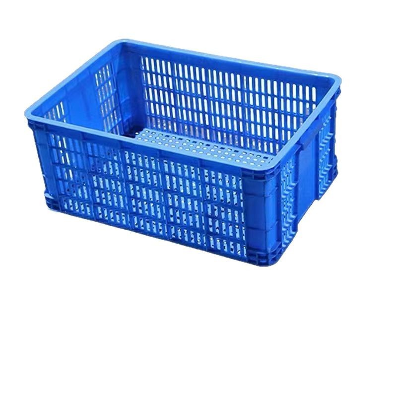 果物と野菜の輸送用フレーム工場厚みのある長方形の受取プラスチックバスケット青と白|undefined