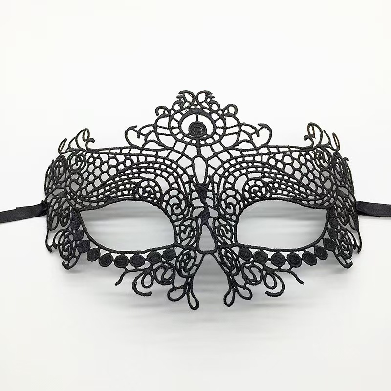 跨境新款暗黑系蕾丝狐狸面具万圣节发饰幽灵个性头箍COS道具饰品|undefined