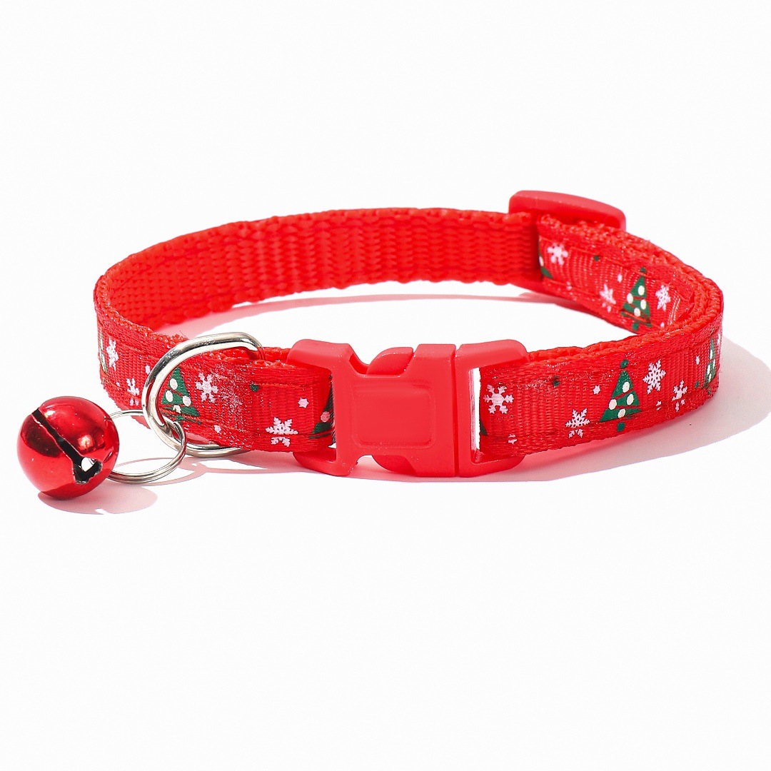 Collar de mascotas de 1cm campana collar de muñeco de nieve para gatos collar de Navidad decoración de plástico botón al aire libre