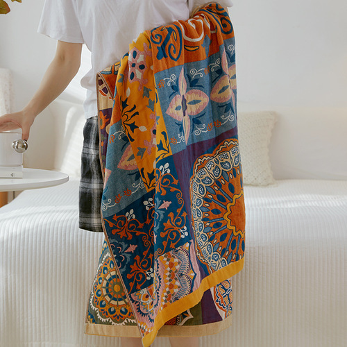 80*150 size gauze bath towel household pure cotton water-absorbent quick-drying not easy to shed hair adult spring and summer cotton gauze wrap