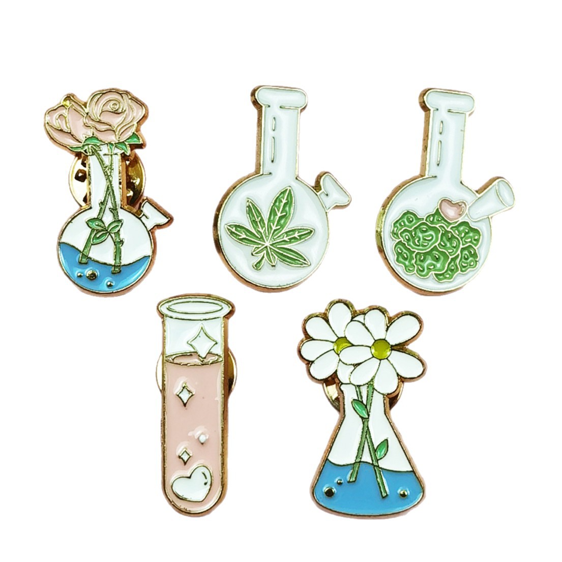 Broche creativo de la serie Beaker, broche de aleación versátil y personalizado con diseño de caricatura, florero, decoración para mochila y accesorio de hebilla para mochila