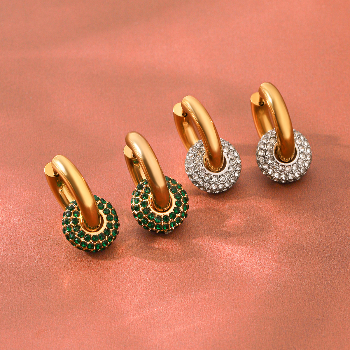 Pendientes de acero inoxidable de oro de 18 quilates europeos y americanos image 1