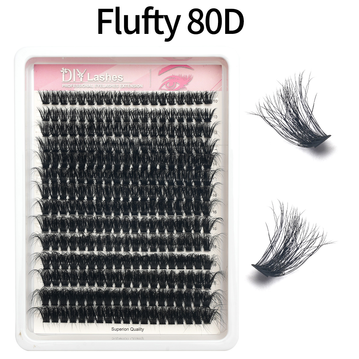 Pestañas postizas transfronterizas 600 racimos Spikes pestañas de hadas puntiagudas nuevas pestañas segmentadas de bricolaje 100D lote de fábrica