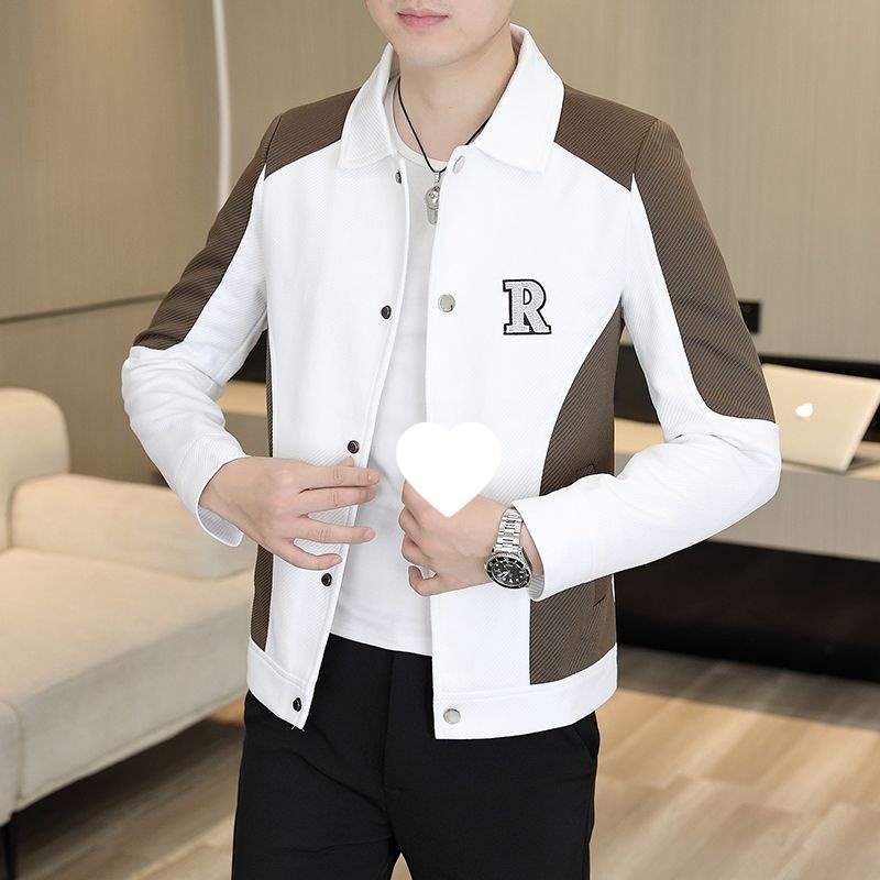 남자 재킷 봄과 가을 유행 짧은 옷깃 탑 청소년 잘 생긴 캐주얼 패션 남자 재킷 올매치