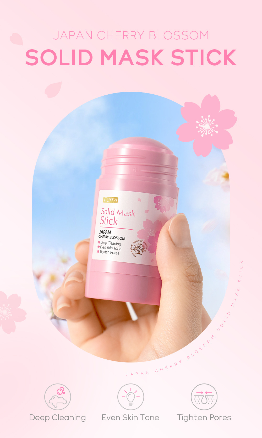 Cross-border fenyi Cherry Blossom solid Mask Stick application type mask for pore cleansing, hydration and moisturizing manufacturer wholesale undefined