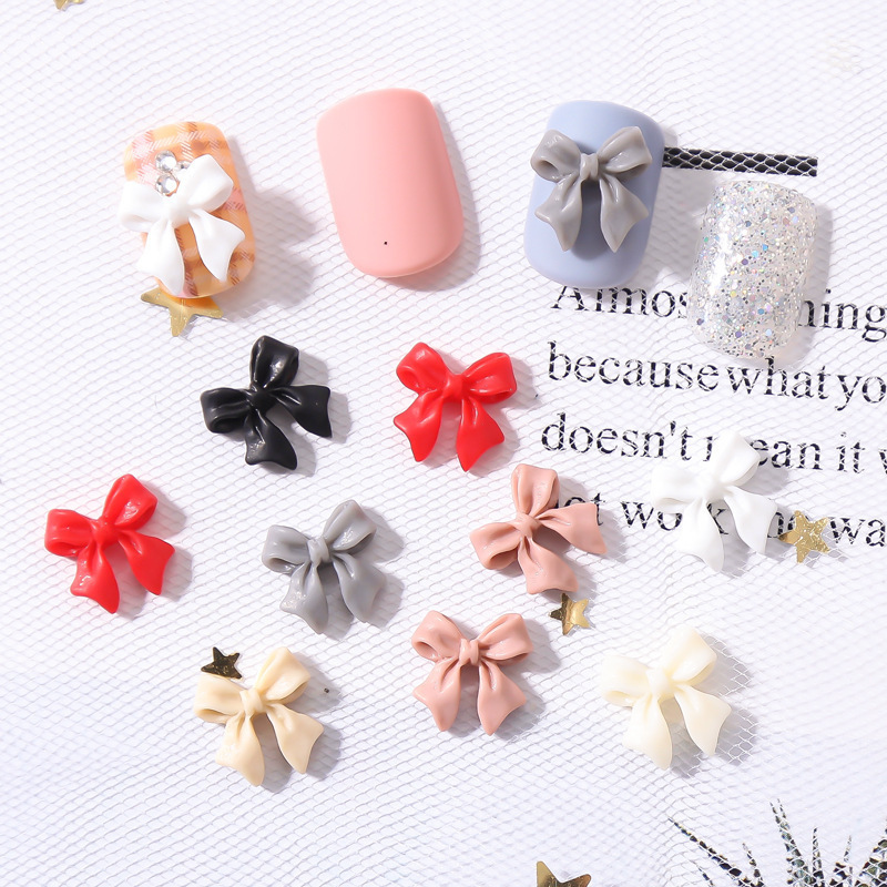 Manicura Internet celebridad arco ins joyería de uñas japonés blanco y negro cinta desnuda arco tridimensional simple parche