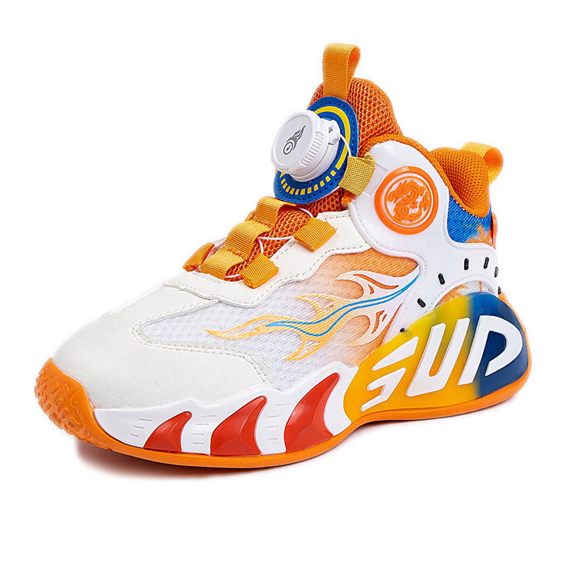 Zapatillas Deportivas de Básquetbol para Niños Suela de Caucho Sintético, Malla y PU, Transpirable, Ligero, Antideslizante
