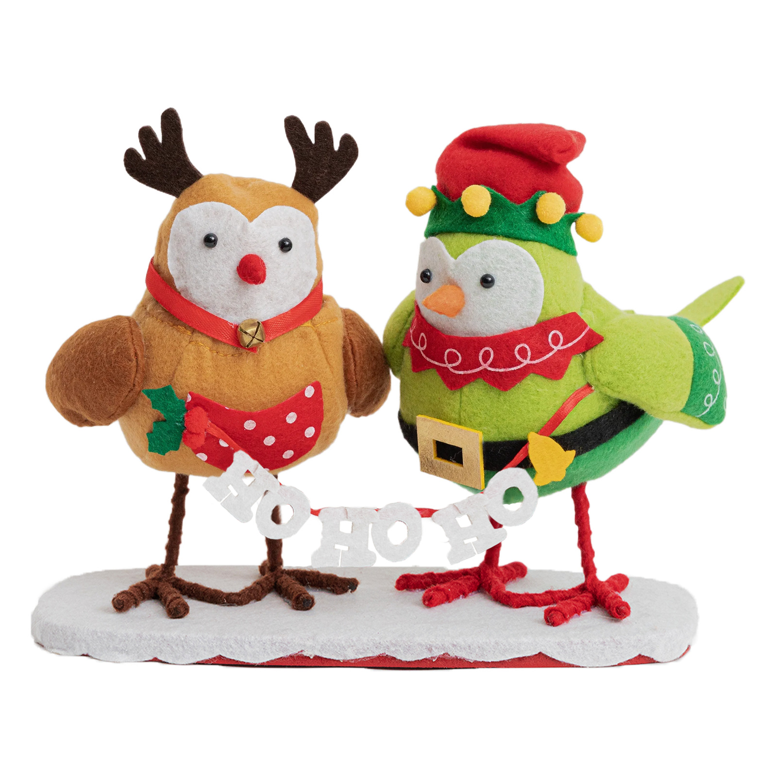 Navidad transfronteriza adorable pájaro combinación de decoraciones de ventanas decoración de atmósfera navideña decoración de pájaro sombrero de Navidad