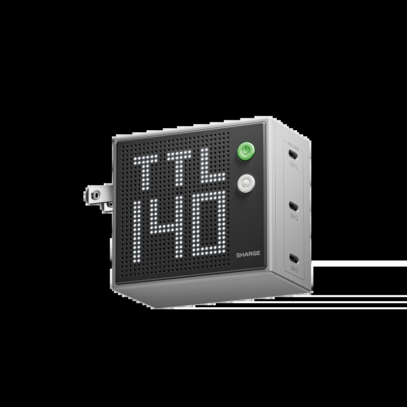 SHARGE フラッシュドットマトリックススクリーン充電器 100W マルチポートノートブックアダプター 3C1A 急速充電 140W スクリーンディスプレイ窒素|undefined