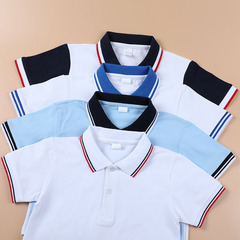 子供poloシャツ半袖綿100% 白tシャツ男の子女の子女の子襟付き白制服上着小中学生クラス服