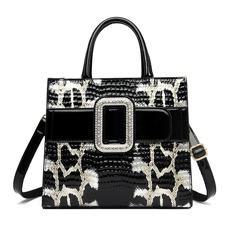 Nueva moda europea y americana todo-fósforo Luz de lujo en relieve patrón de piel de serpiente portátil hombro crossbody bolso de las mujeres