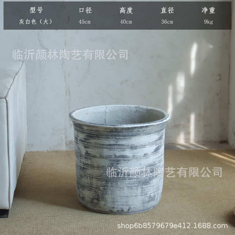 Terrizaje de cemento de gran calibre plantación de árboles maceta gran casa sala de estar hotel verde paquete suave patio villa decoración maceta