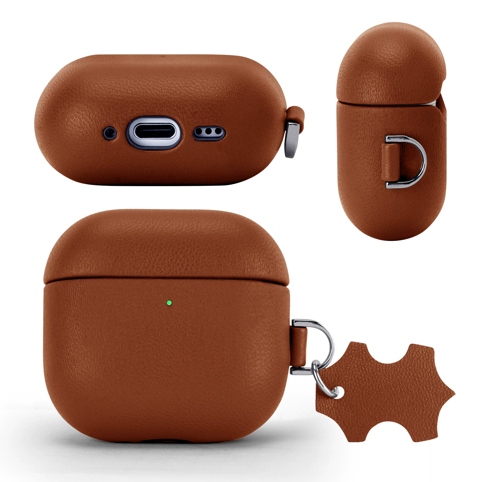 Сумка/чехол из натуральной кожи первого слоя для Apple AirPodsPro2, бесшовный кожаный чехол, полноцветная защитная крышка