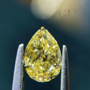Manufacturer Live Broadcast New Product 1 Carat Drop-Shaped Yellow Diamond Loose Stone Full of Fire Color Can Be Inlaid with Ring Pendant Jewelry