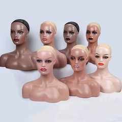 ソース工場ウィッグヘッドモデル卸売 pvc ウィッグディスプレイヘッドモデル女性黒肌ヨーロッパとアメリカの偽ヘッド