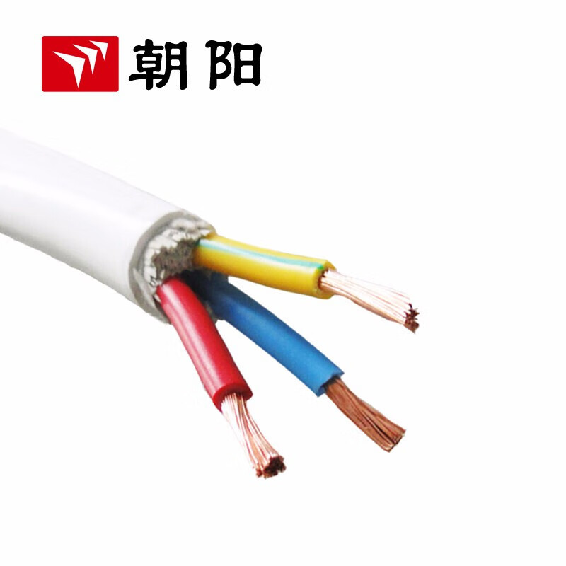 Cable eléctrico Chaoyang ZB-RVV Cable de chaqueta Cable de alimentación blanco 3 núcleos ignífugo estándar nacional 2.550 metros cuadrados