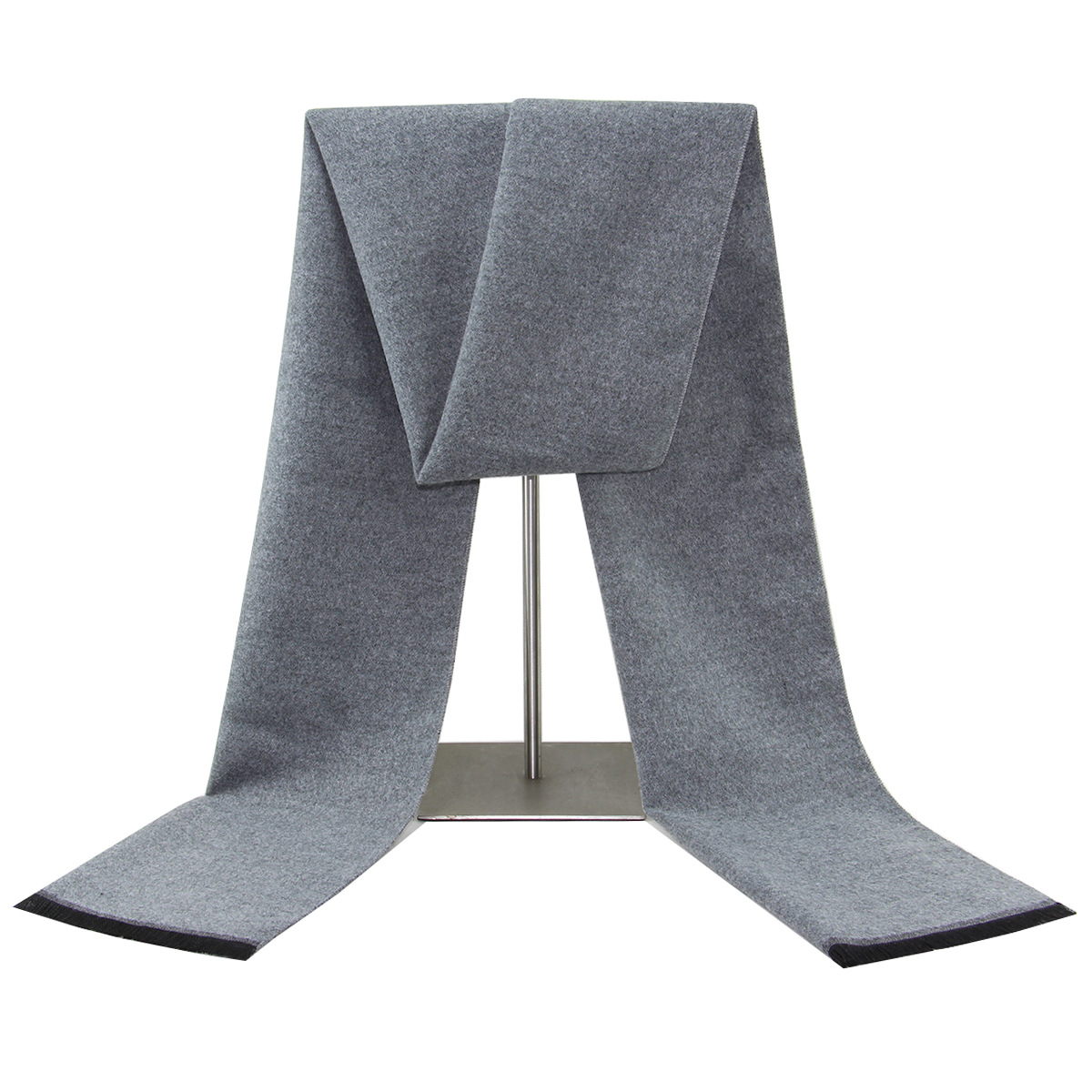 Unisex Monochrome Wool Scarf For Men Winter Warm Thick Patterned_voghion.com