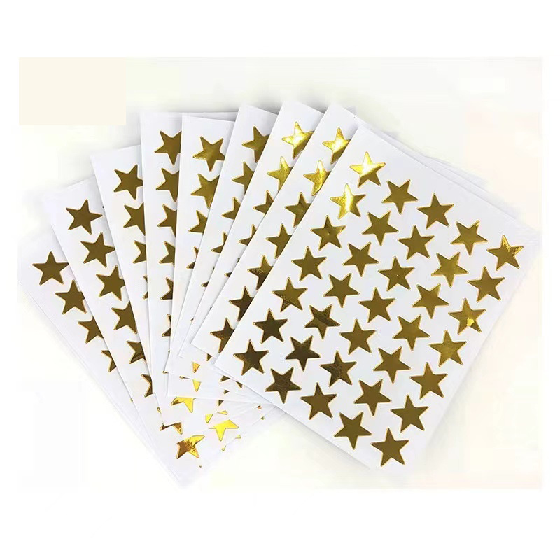 跨境亚马逊幼教儿童奖励表扬贴纸五角星铝箔pvc贴纸