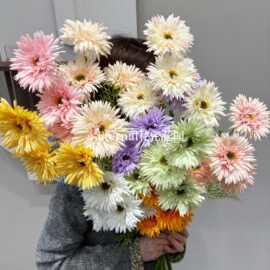 4头扶桑花拉丝菊弗朗西斯仿真花材婚庆绢花菊花雏菊非洲菊太阳花