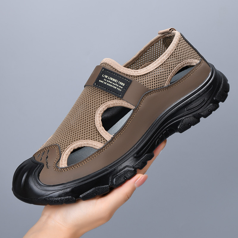 2024 nuevos zapatos de verano para hombre, zapatos huecos, resistentes al desgaste, antideslizantes, zapatos de playa, sandalias casuales para hombre