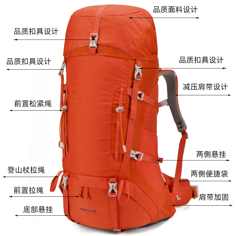 Capacious professional backpack for hiking