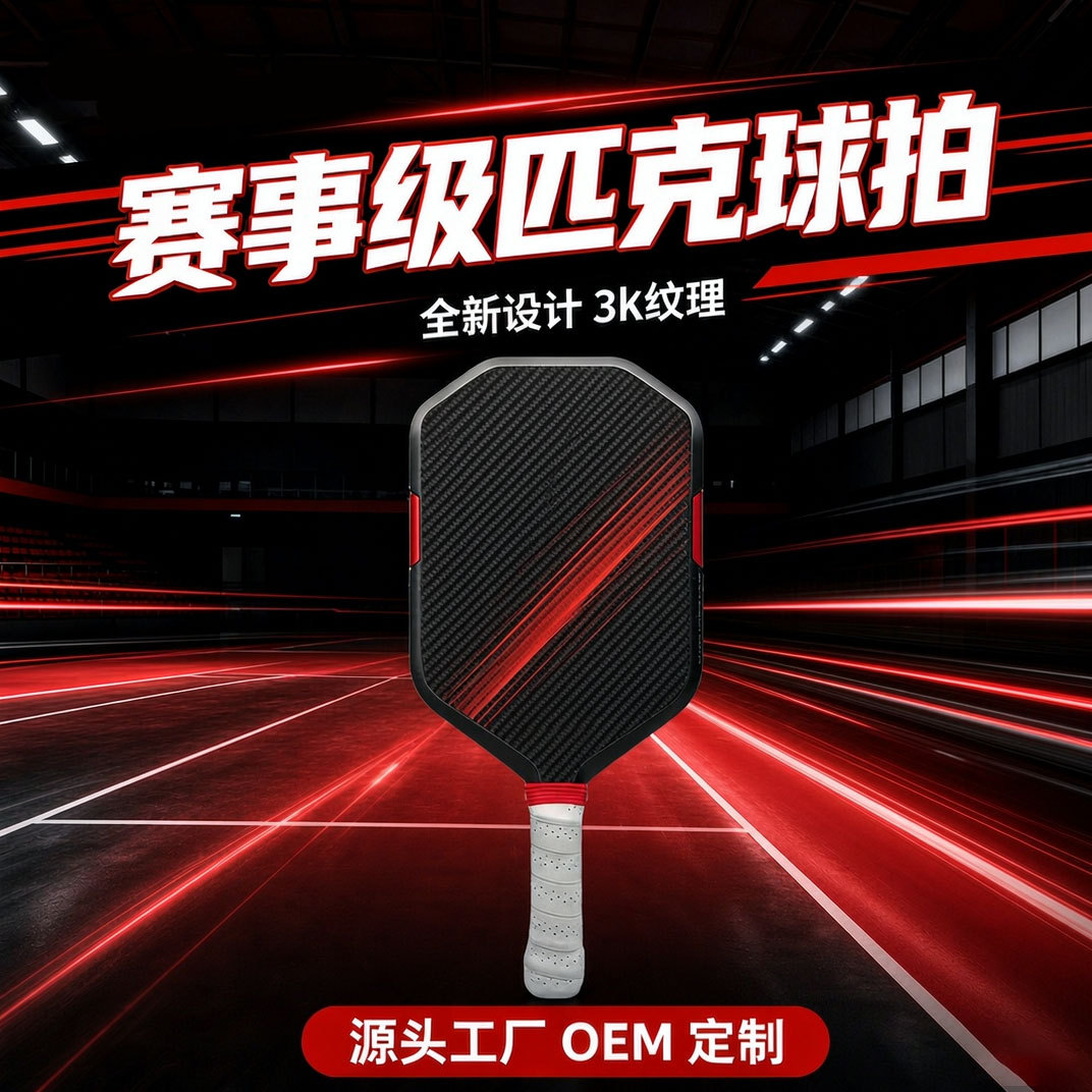 Factory wholesale carbon fiber pickleball paddle, professional advanced balanced type, 3k twill carbon fiber