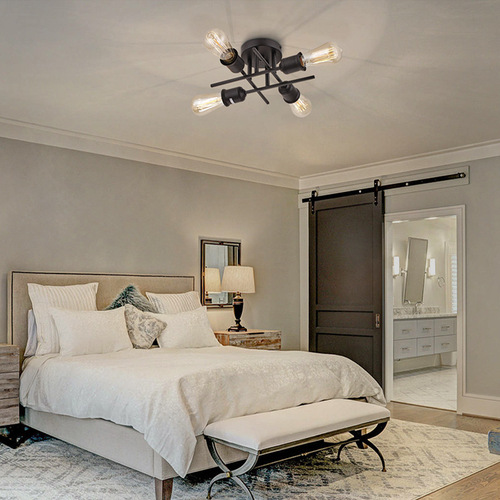 Nordic square tube light with retro design, living room lighting, bar counter creative American minimalist restaurant ceiling light