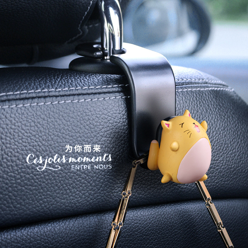 Asiento de automóvil gancho de espalda creativo encantador dibujos animados asiento trasero pequeño gancho invisible multifuncional gancho de automóvil hombre y mujer