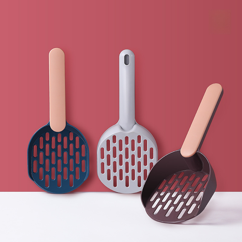 Factory Cross-border New Cat Litter Shovel, Fashionful Color Collision Instant Filtering Cat Shovel, Pick-up Bag Distributor Shovel