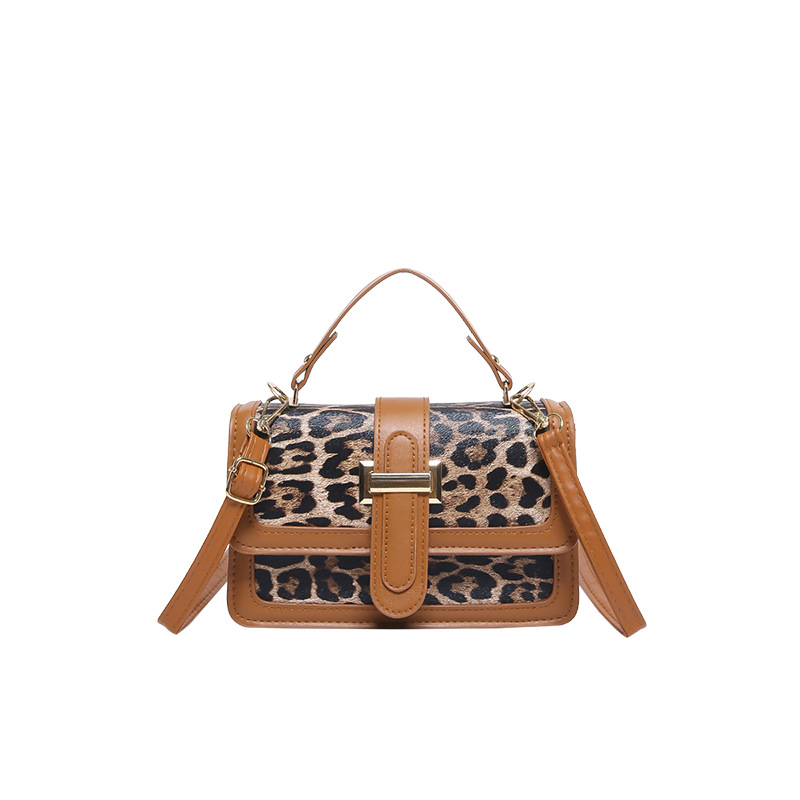 Bolso 2025 nuevo bolso de mujer de moda leopardo textura bolso pequeño nicho de diseño retro impresión de hombro mochila