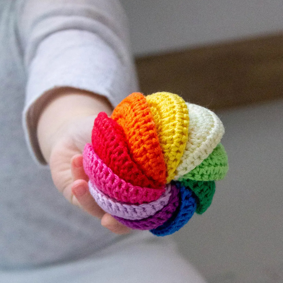 Crochet combinado patrón crochet juguete patrón sensorial bola dedos juguetes patrón crochet regalo de bebé