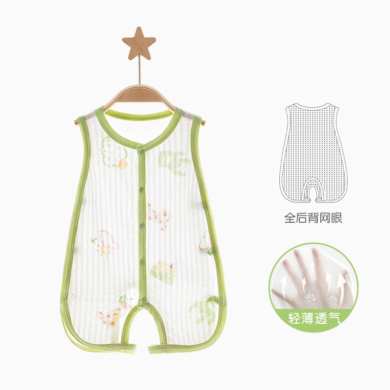 Ropa de verano para bebé recién nacido, unisex, con abertura en la entrepierna, ropa de dormir fina y transpirable para bebés de 0 a 3 meses.