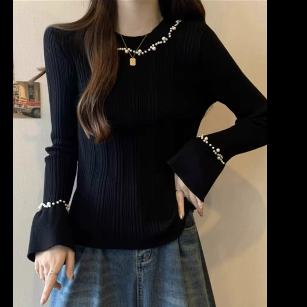 Большой размер женской одежды с круглым вырезом осенью и зимой мода