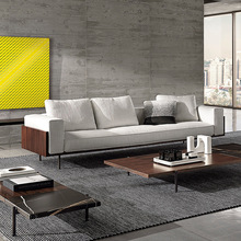 米诺提2022年新款brasilia巴西利亚沙发意式极简客厅原木真皮沙发