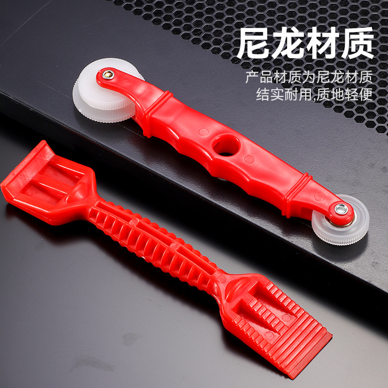 Hogar de doble cabeza puerta de vidrio y ventana tapón de goma prensado pala universal aleación de aluminio puerta y ventana herramienta de instalación de malla